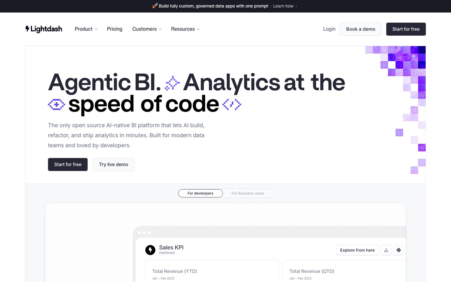 Preview of Lightdash