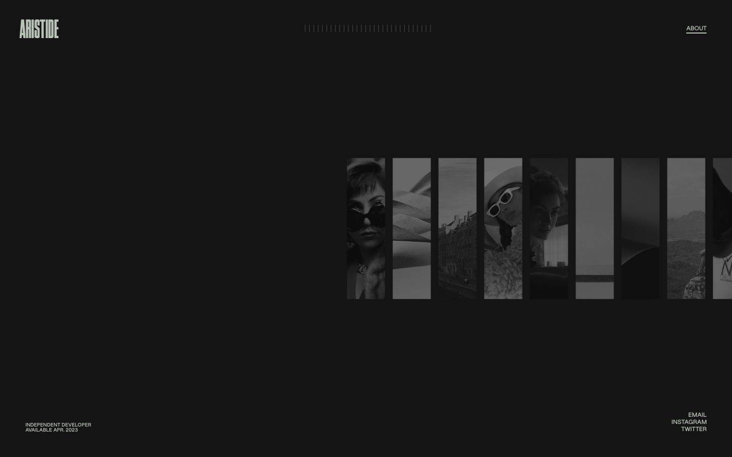 aristidebenoist homepage design, full-page screenshot