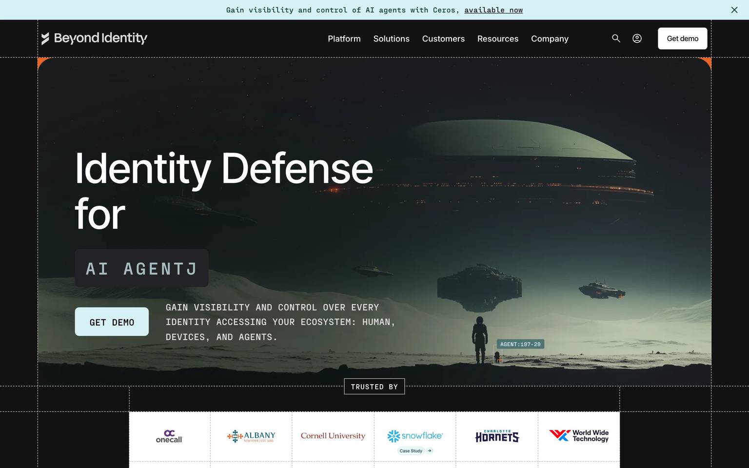 BeyondIdentity homepage design, full-page screenshot