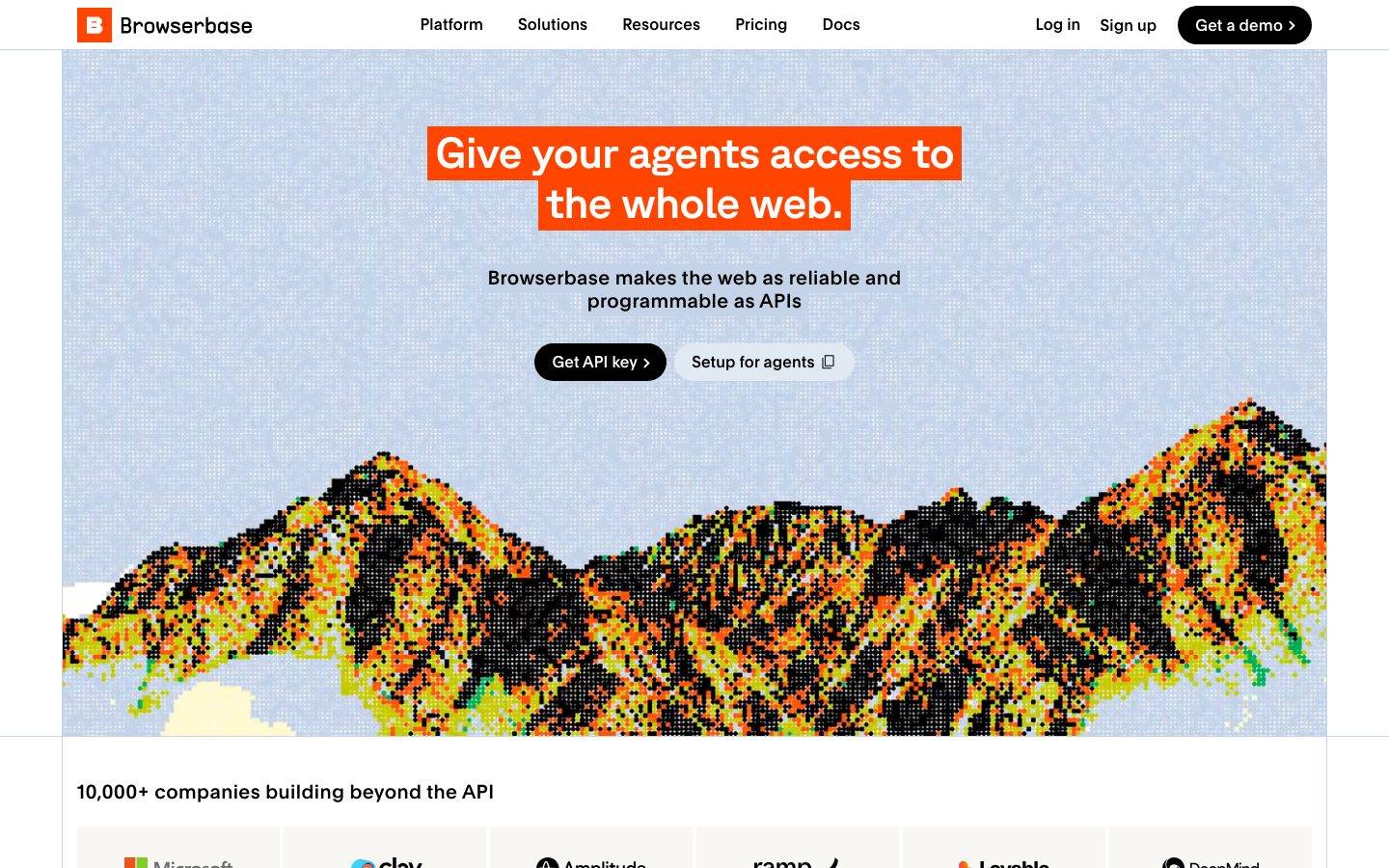 Browserbase homepage design, full-page screenshot
