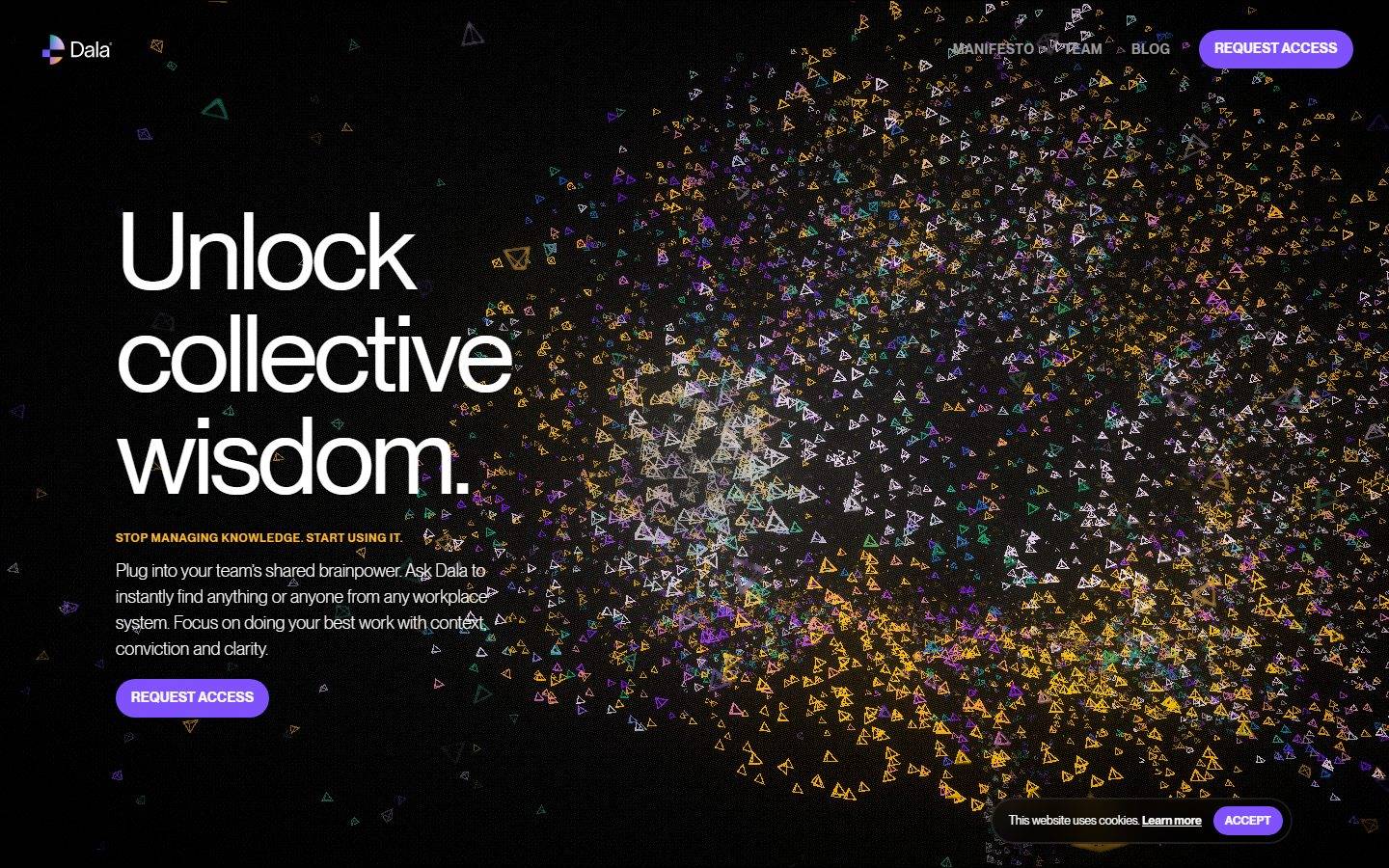 Dala homepage design, full-page screenshot