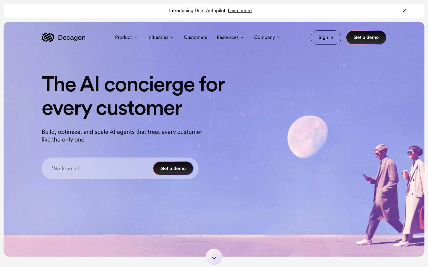 Decagon homepage design, full-page screenshot