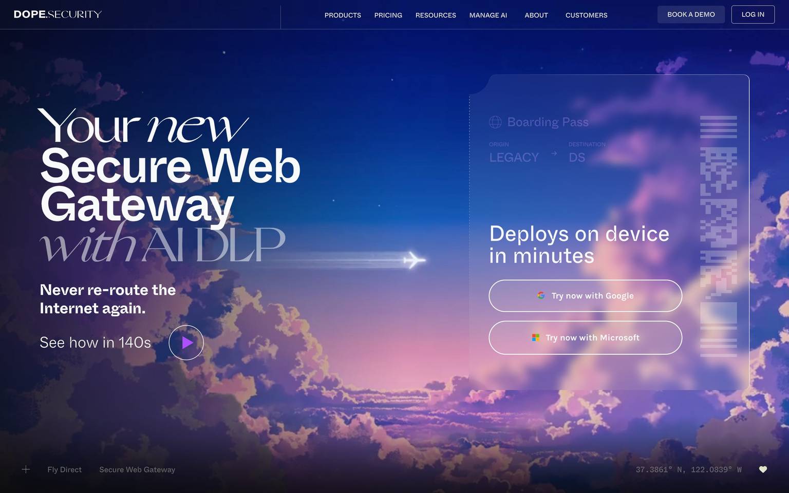 dope.security homepage design, full-page screenshot