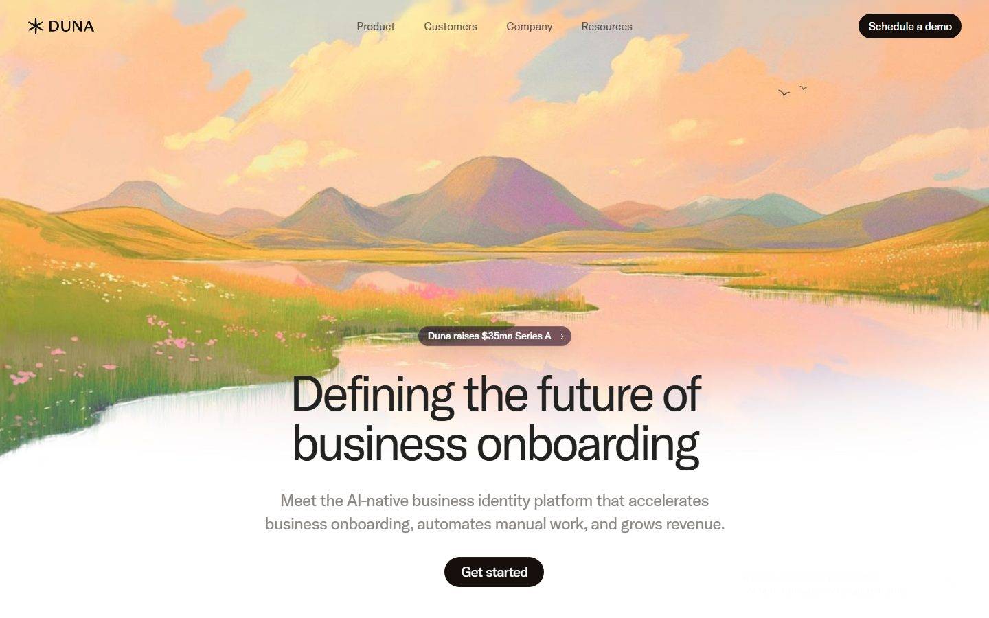Duna homepage design, full-page screenshot