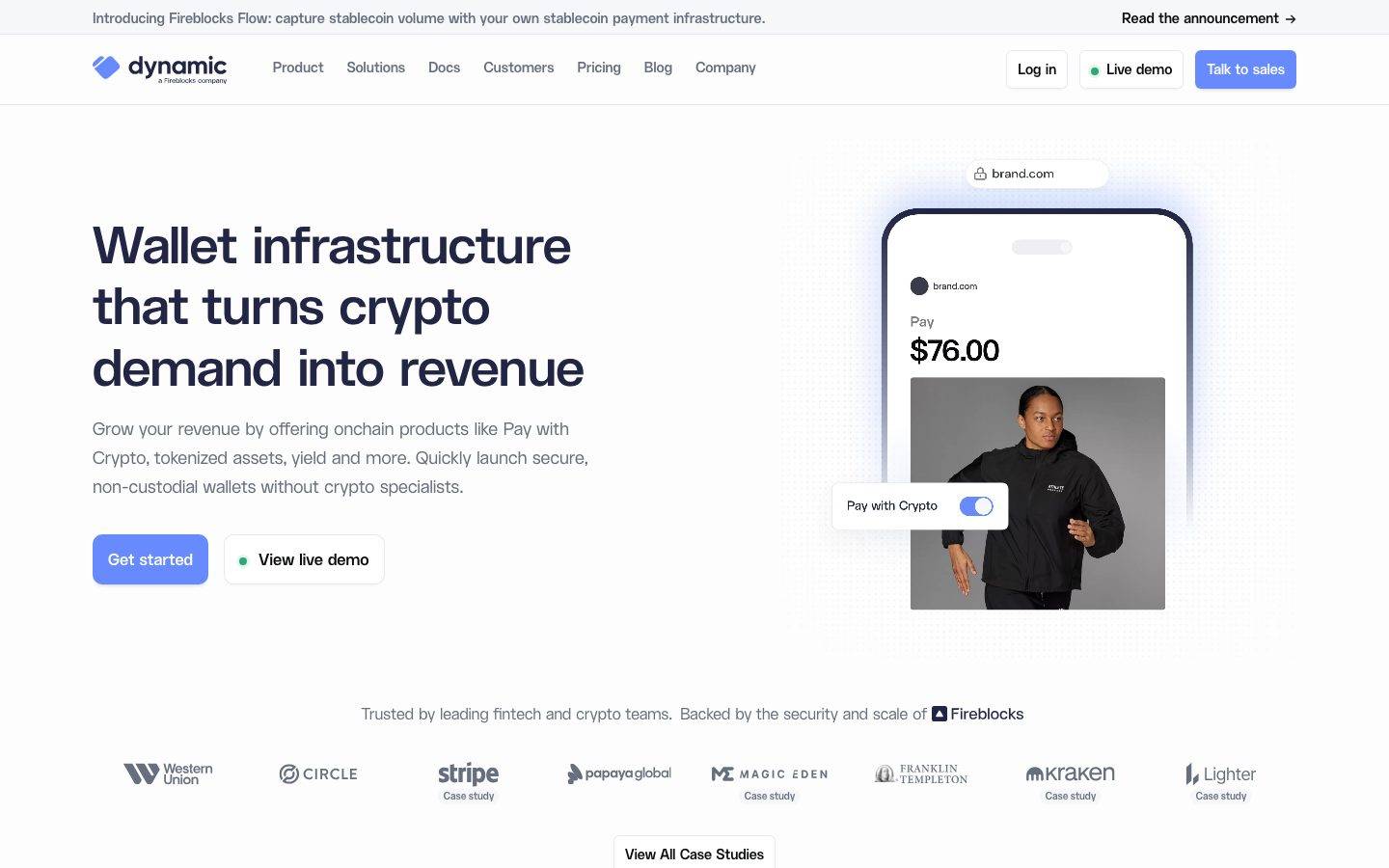 Dynamic.xyz homepage design, full-page screenshot