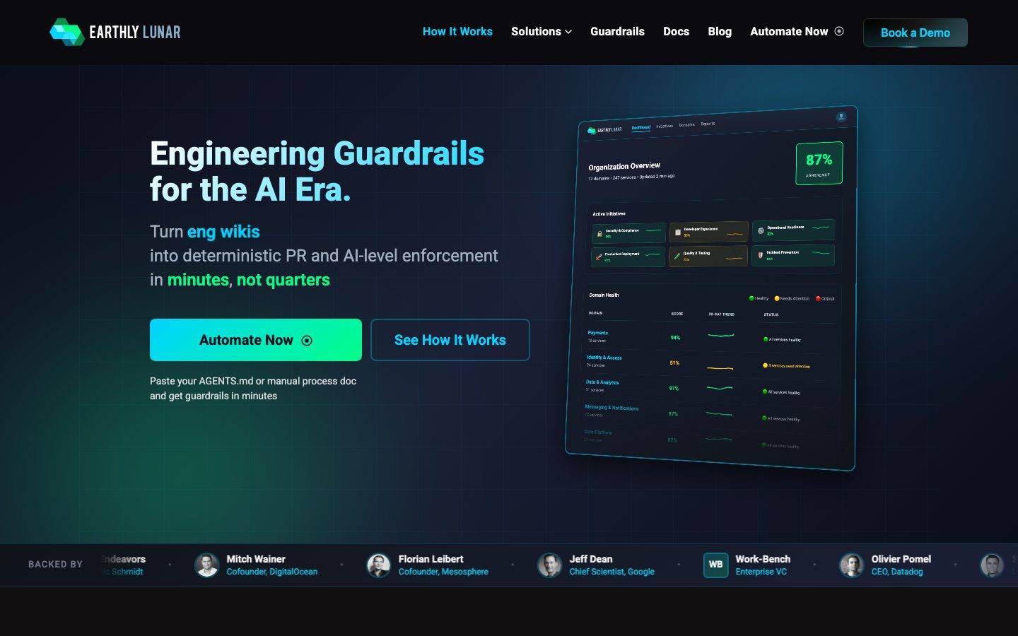 Earthly-Lunar homepage design, full-page screenshot