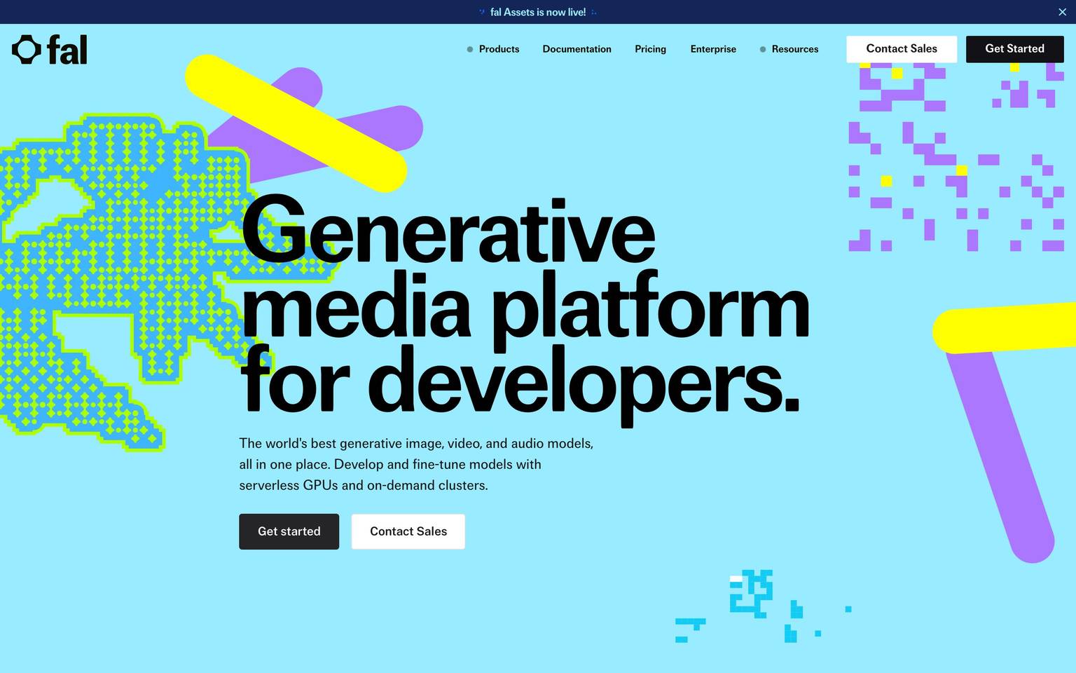 fal homepage design, full-page screenshot