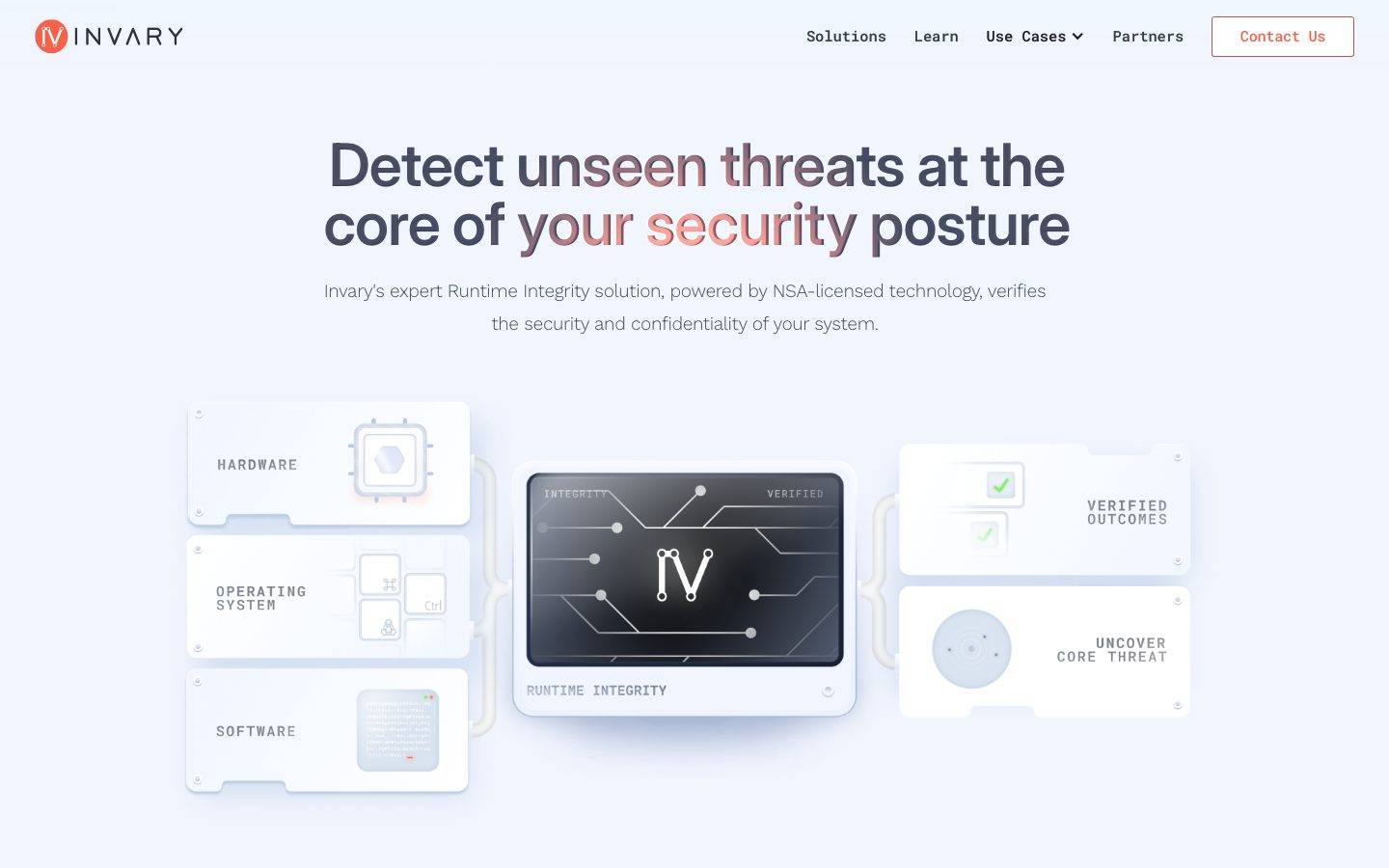 Invary homepage design, full-page screenshot