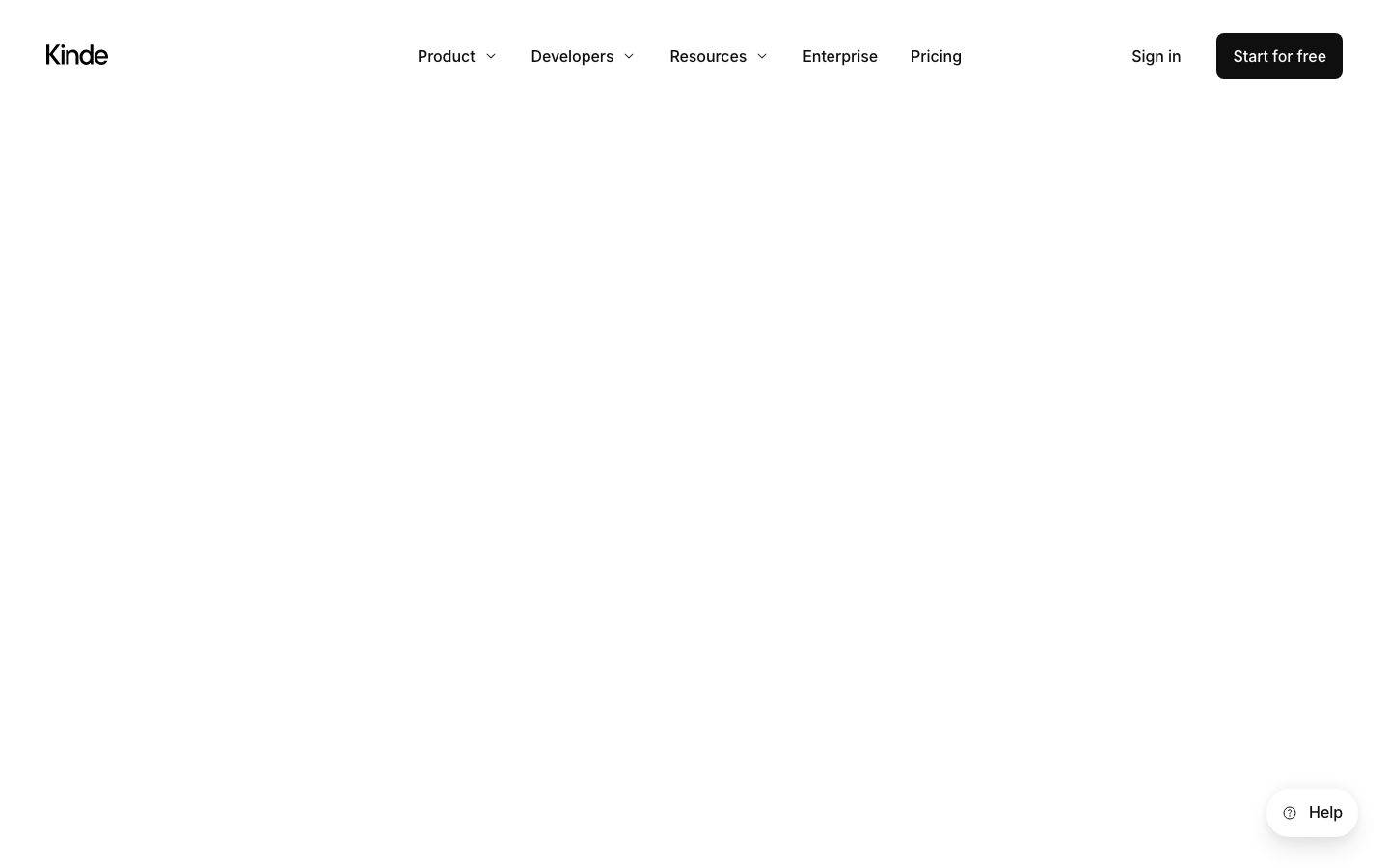 Kinde homepage design, full-page screenshot
