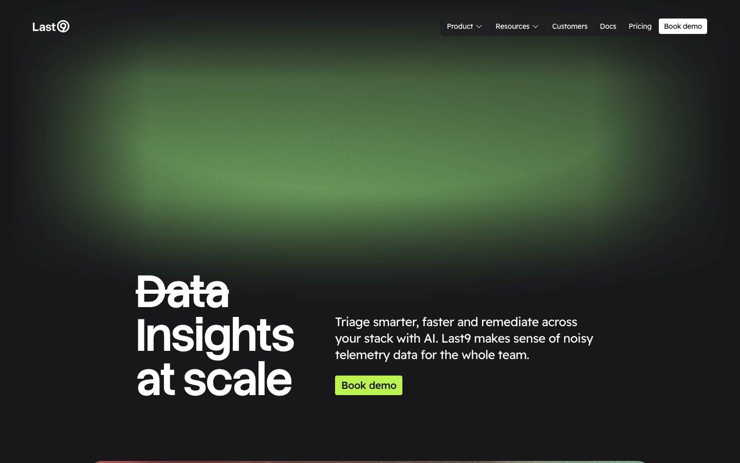 Last9 homepage design, full-page screenshot