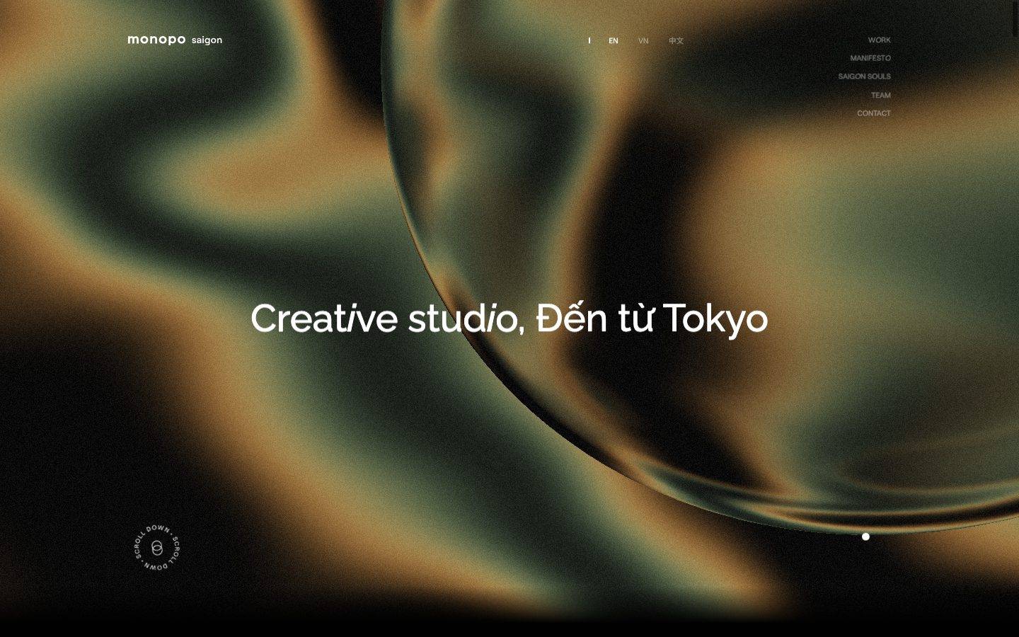 Monopo Saigon homepage design, full-page screenshot
