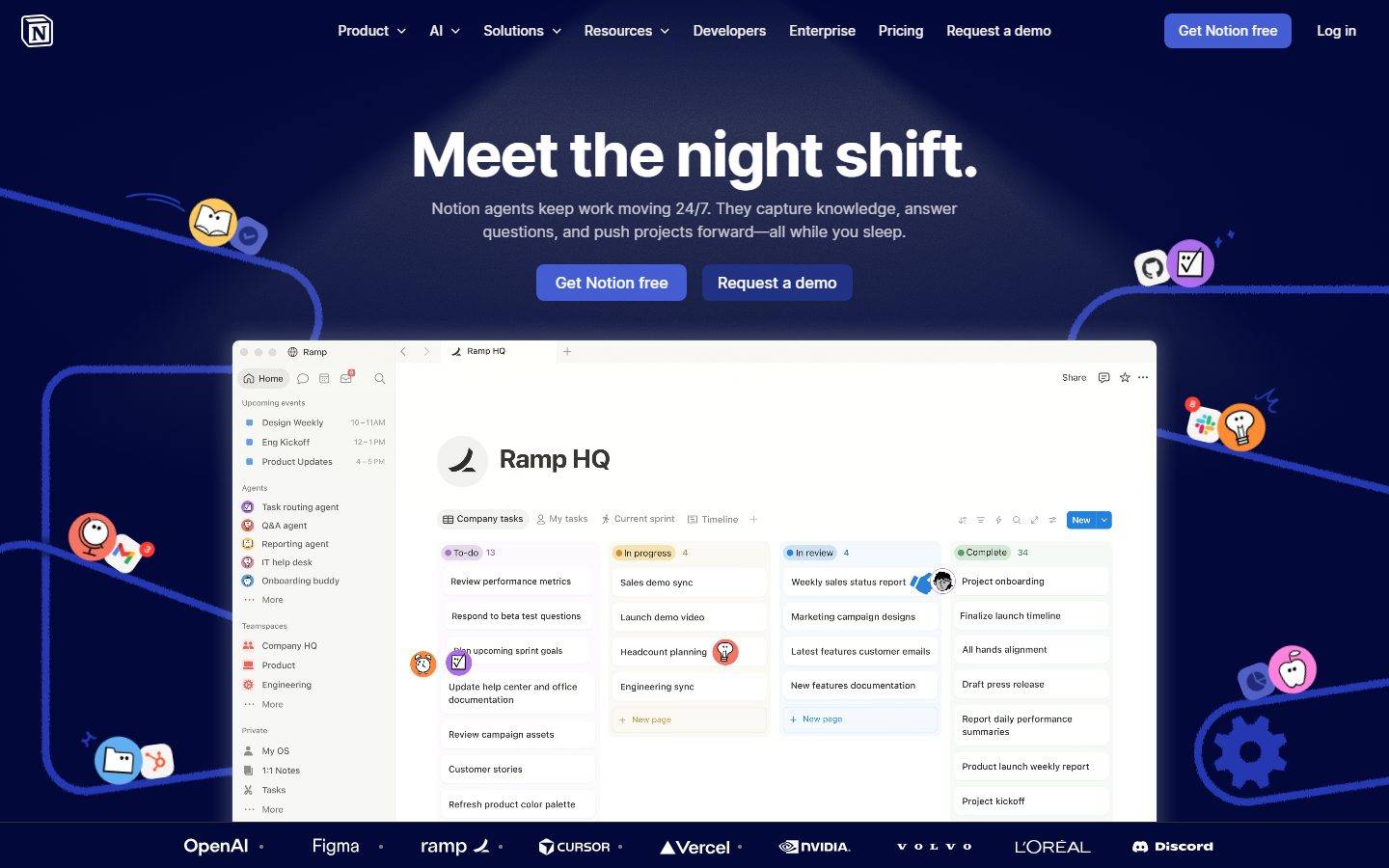 Notion homepage design, full-page screenshot