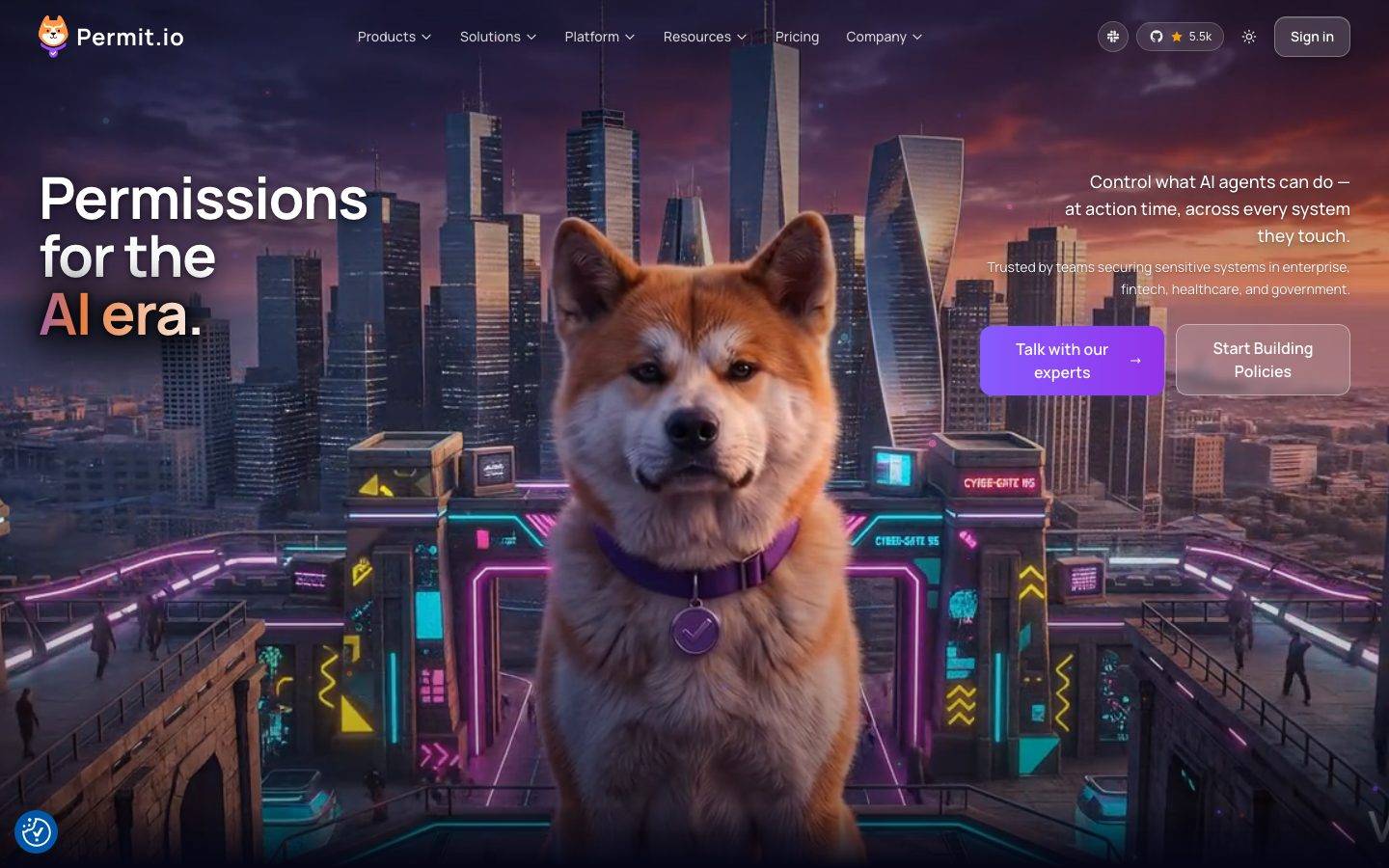 Permit.io homepage design, full-page screenshot