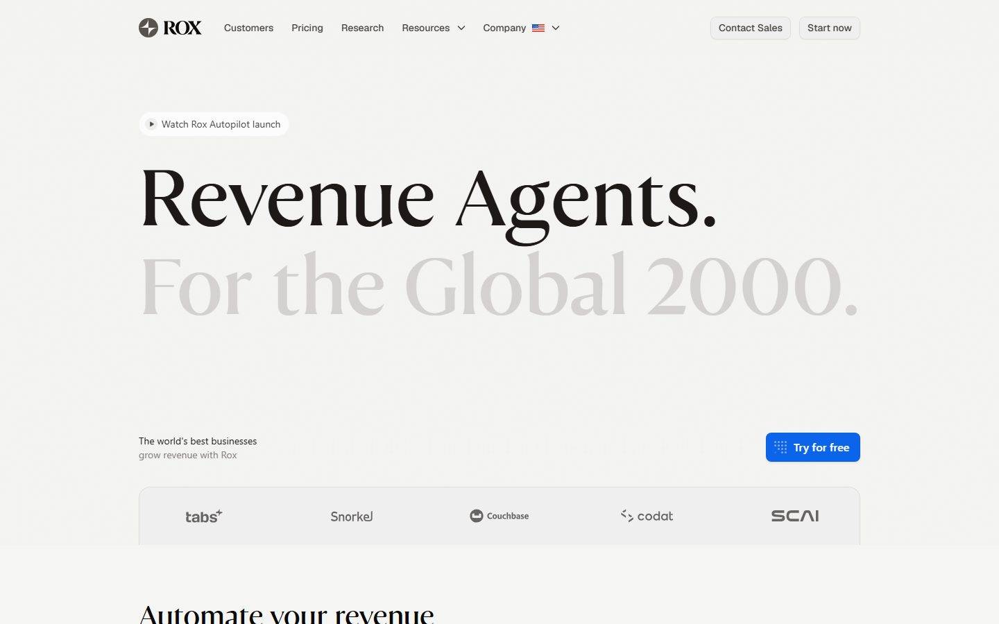 Rox homepage design, full-page screenshot