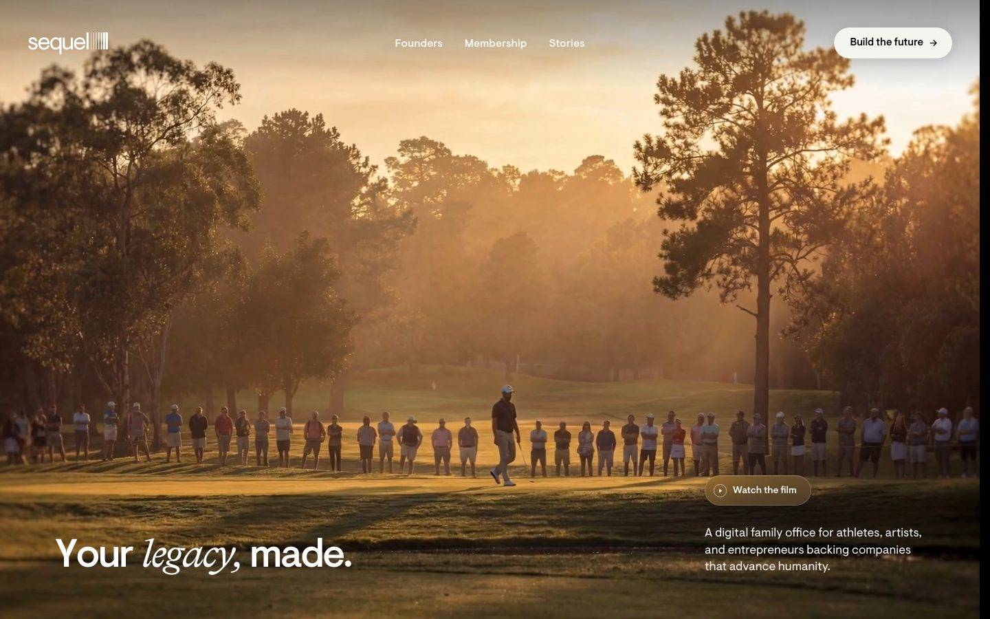 Sequel homepage design, full-page screenshot