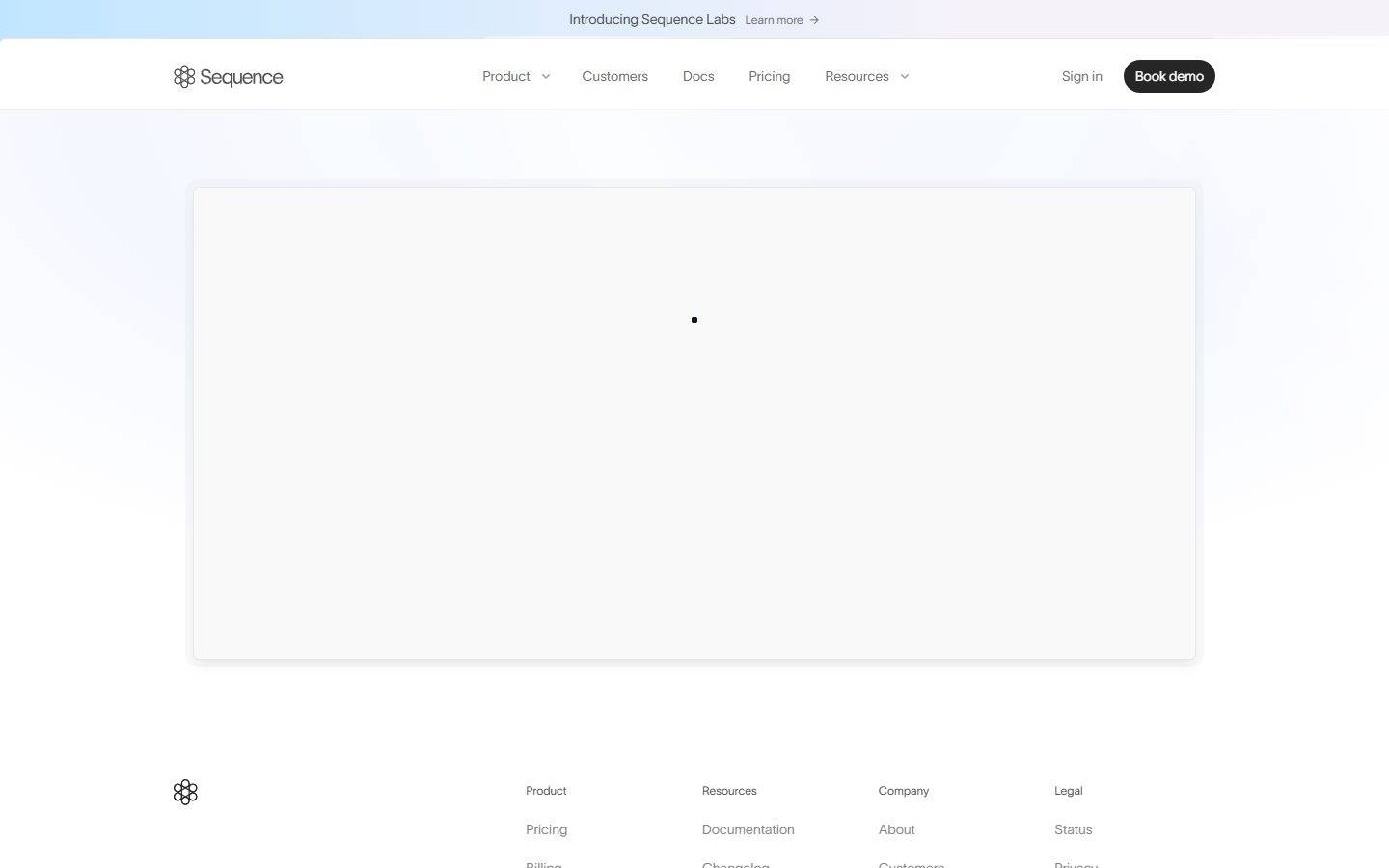SequenceHQ homepage design, full-page screenshot