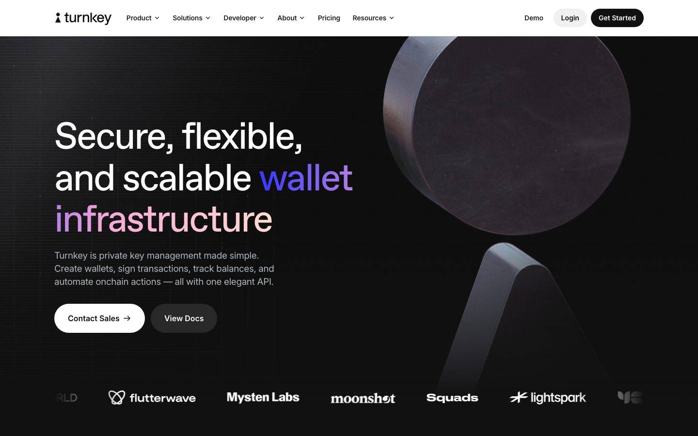 Turnkey homepage design, full-page screenshot