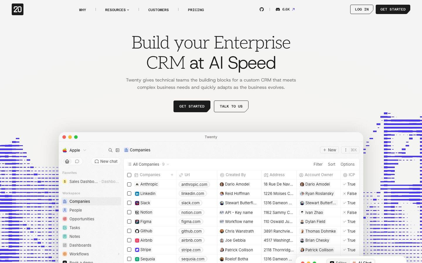 Twenty homepage design, full-page screenshot