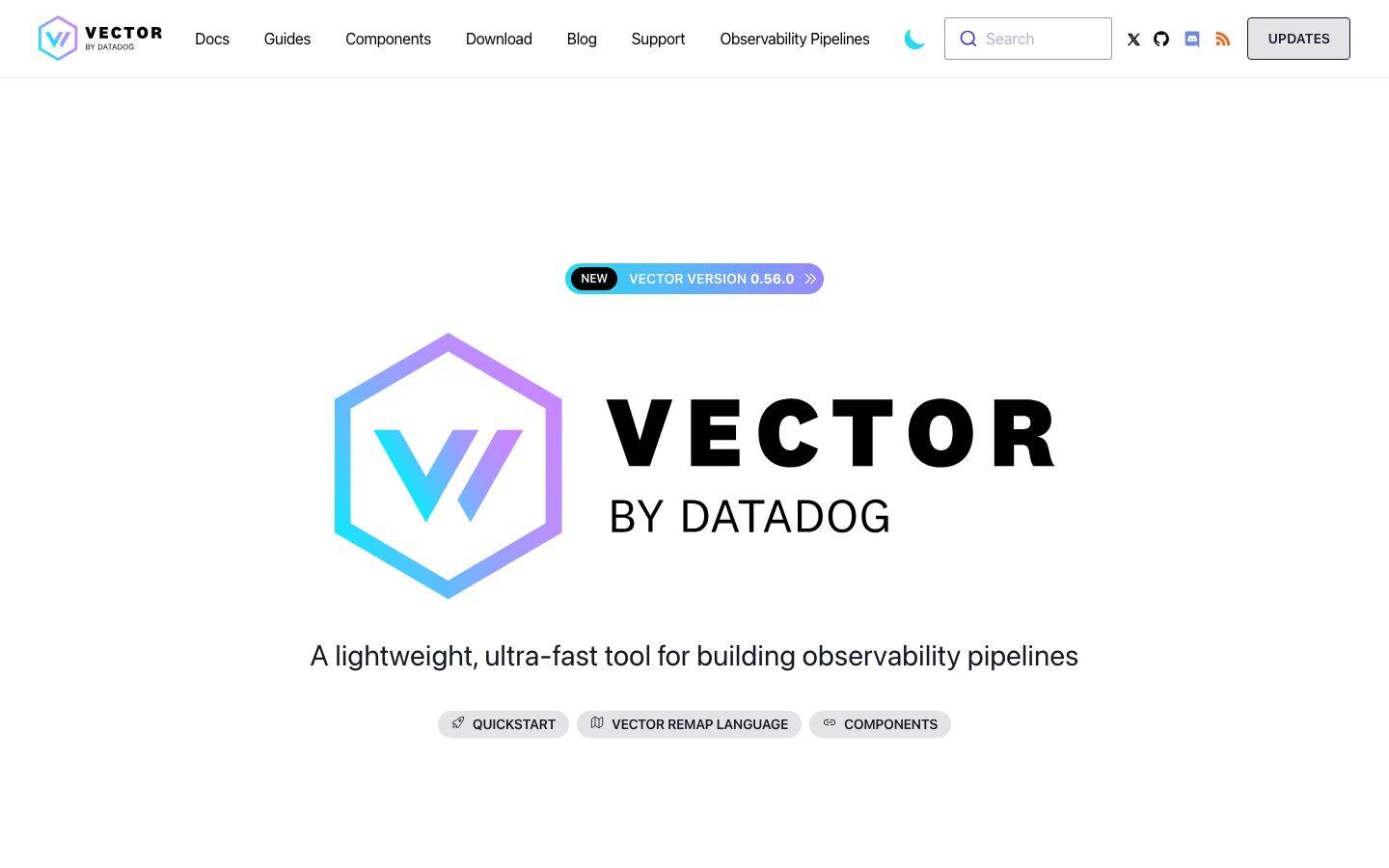 Vector homepage design, full-page screenshot
