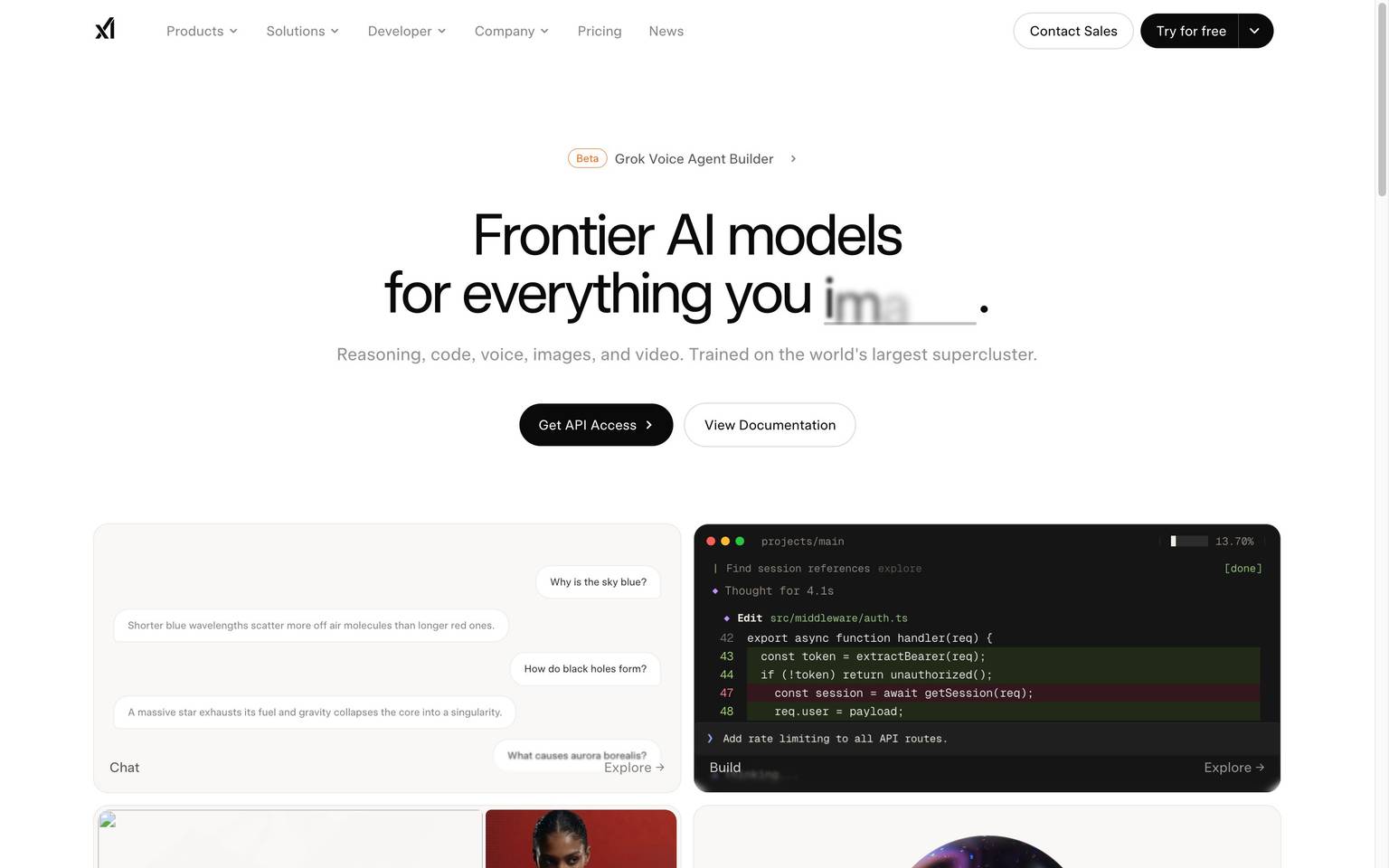 x.ai homepage design, full-page screenshot